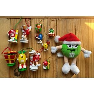 Lot of 11 Vintage M&M Mars Candy Various Christmas Holiday Ornaments